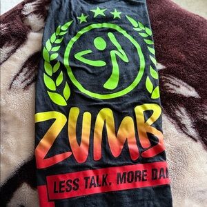 Zumba Black and Neon Graphic T-Shirt M GUC